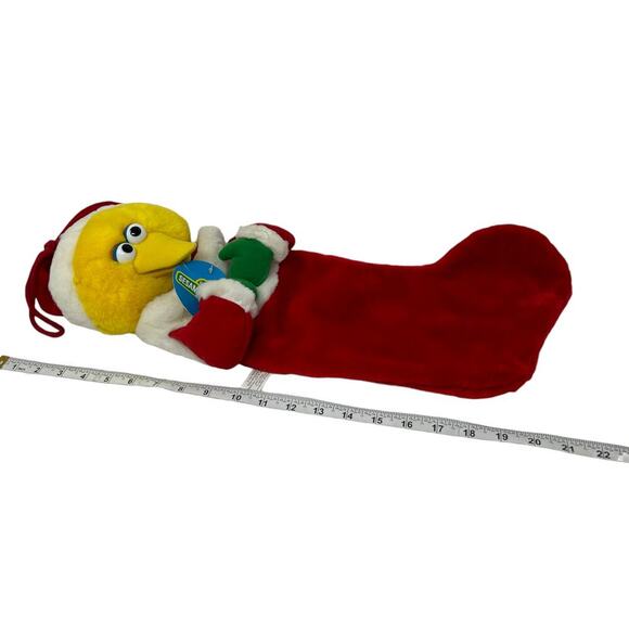 Sesame Street Christmas Stocking Big Bird 3D Plush Santa Kurt Adler Vintage 1999 - Picture 16 of 16